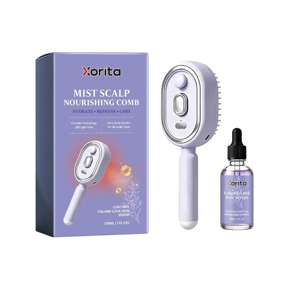  Electric Spray Air Cushion Scalp Comb With Nourishing Hair Growth Serum