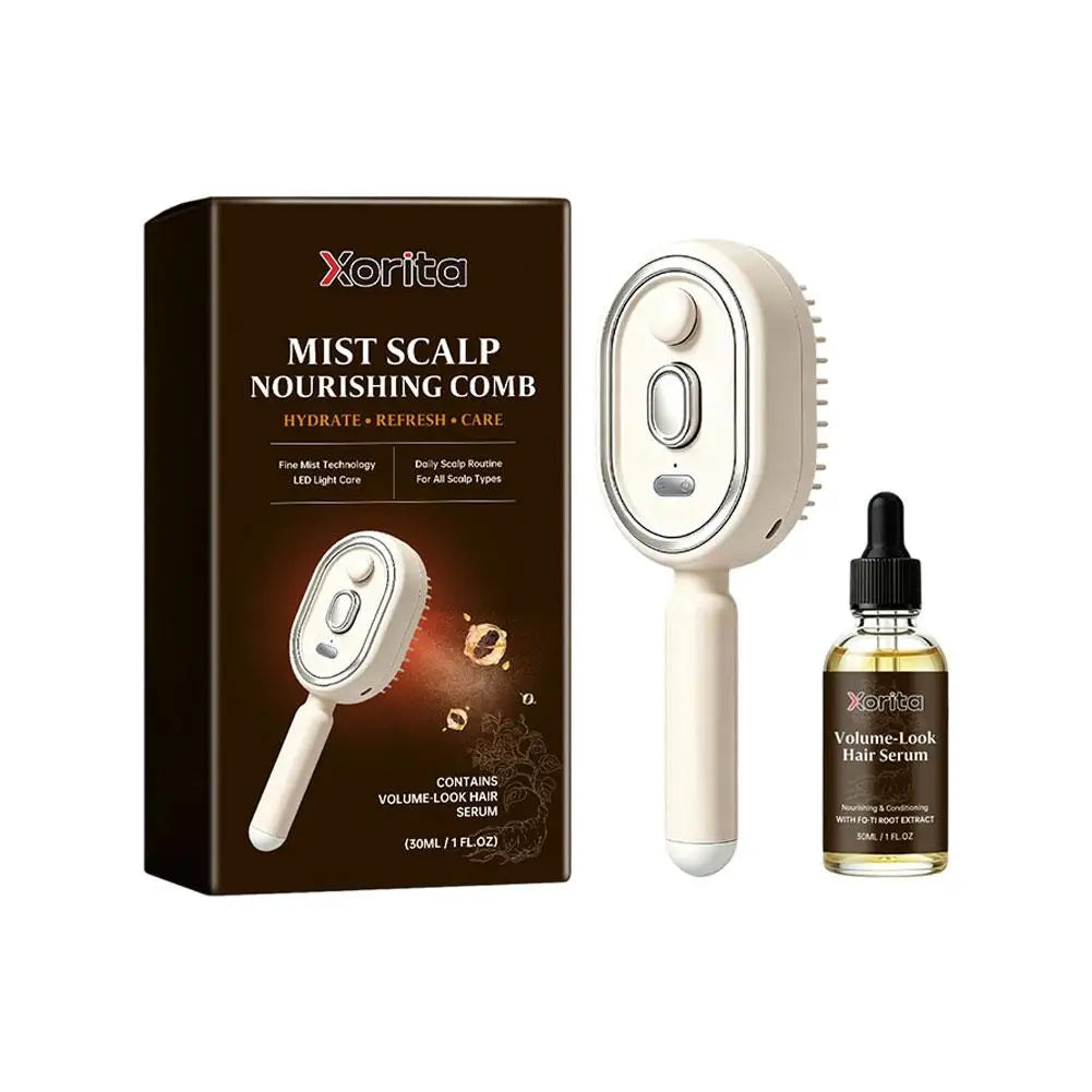  Electric Spray Air Cushion Scalp Comb With Nourishing Hair Growth Serum
